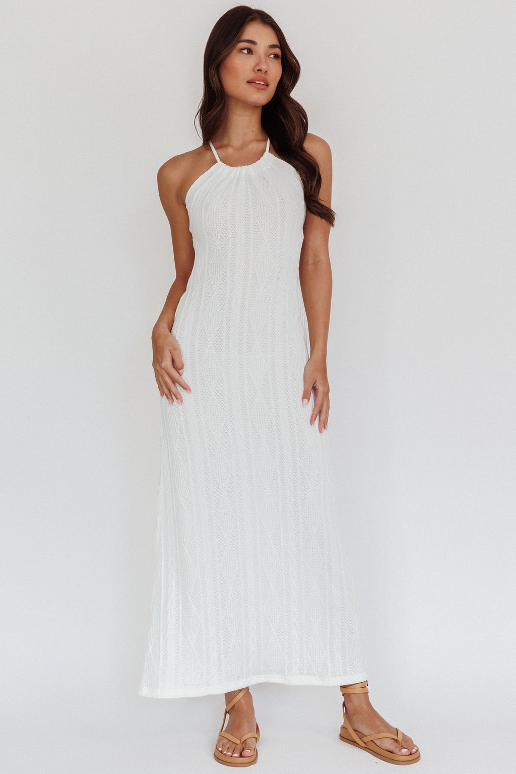 St. Croix Backless Knit Maxi Dress Cream
