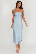 Moon Song Strapless Laced Back Dress Midnight Blue