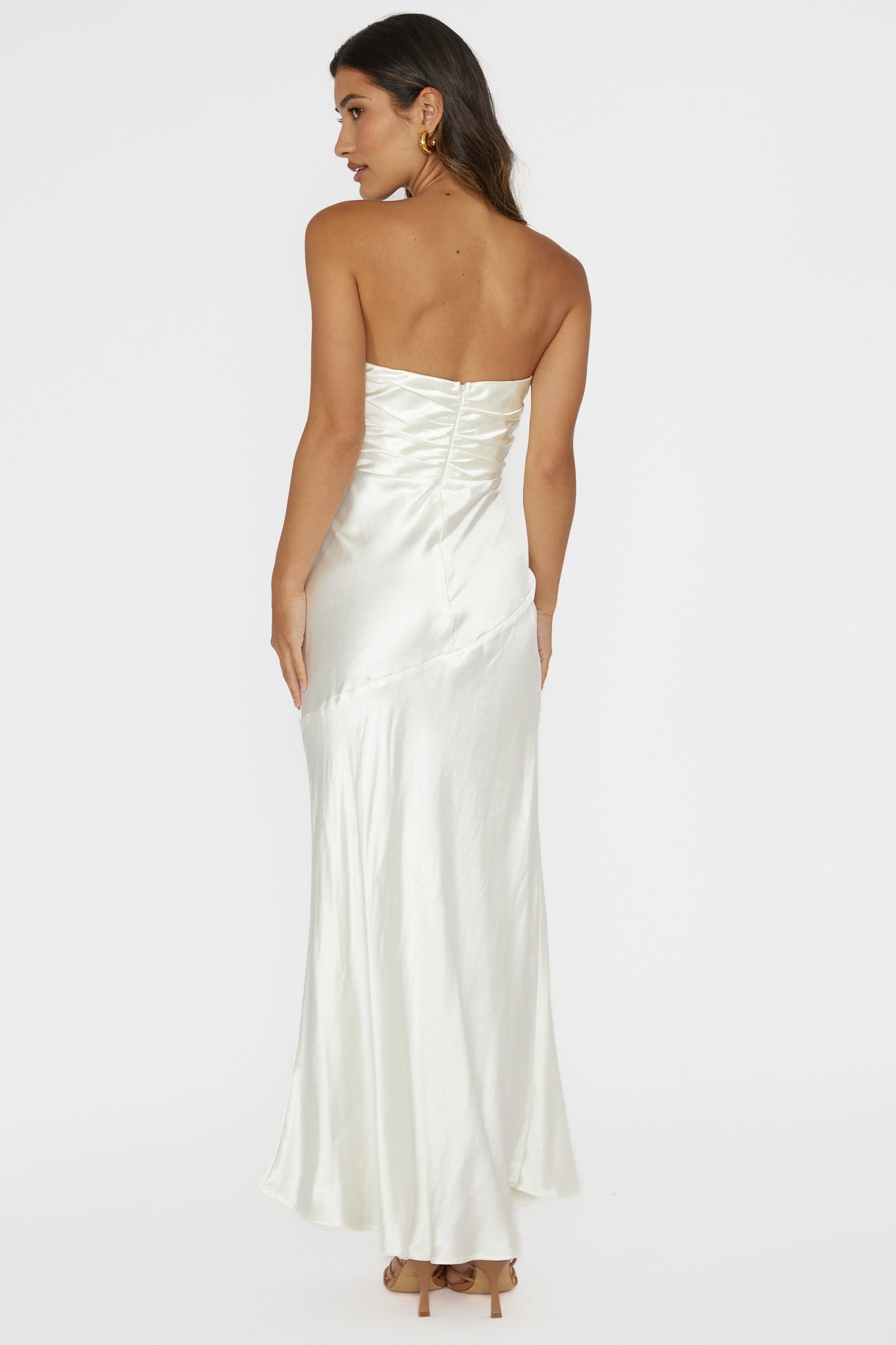 Blaise Asymmetric Neckline Maxi Dress Pearl